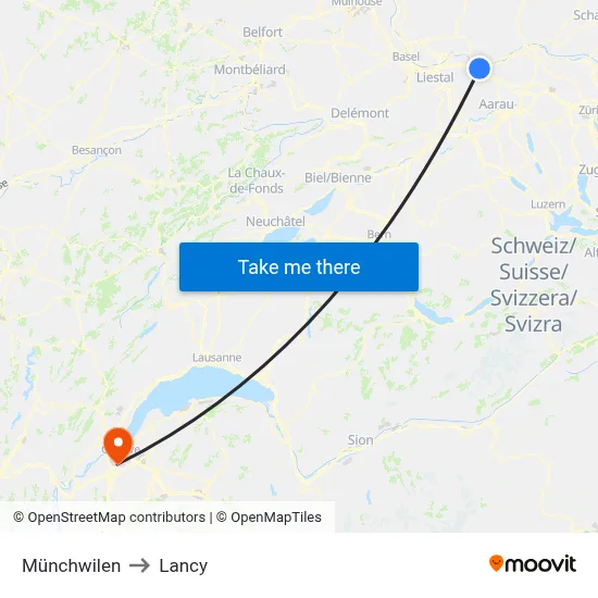 Münchwilen to Lancy map