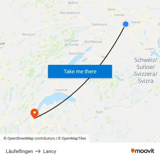 Läufelfingen to Lancy map