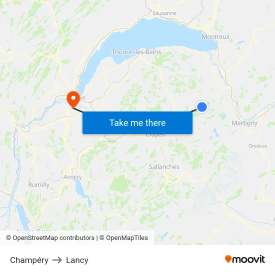 Champéry to Lancy map