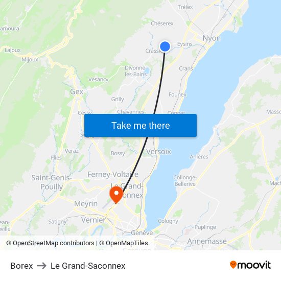 Borex to Le Grand-Saconnex map