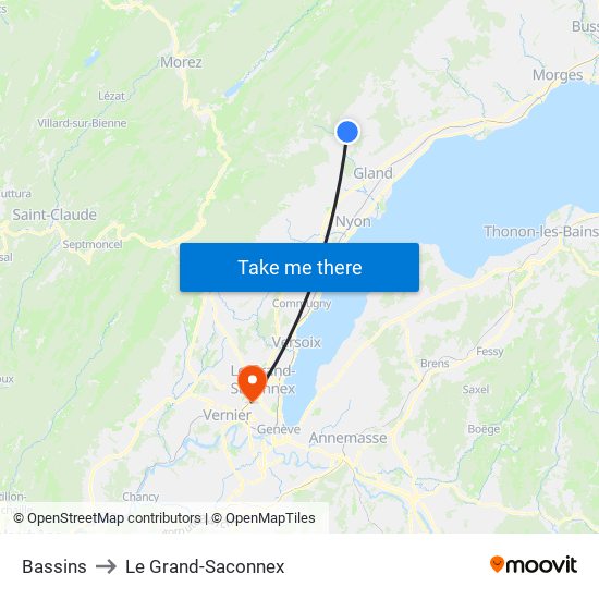 Bassins to Le Grand-Saconnex map