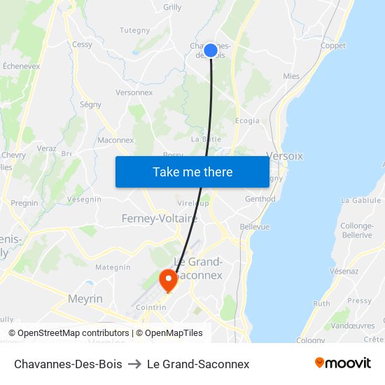 Chavannes-Des-Bois to Le Grand-Saconnex map