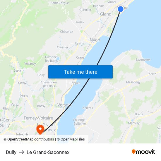 Dully to Le Grand-Saconnex map