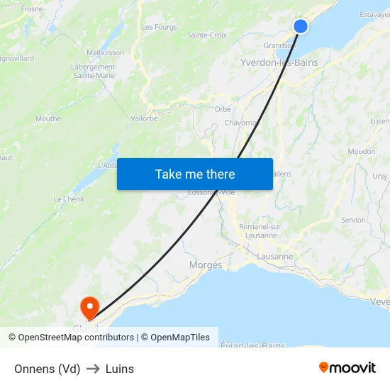Onnens (Vd) to Luins map