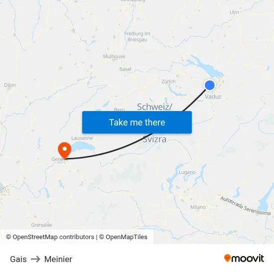 Gais to Meinier map