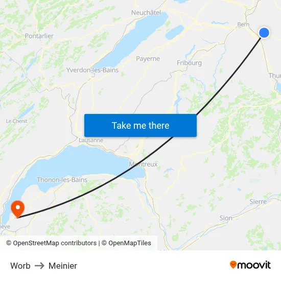 Worb to Meinier map
