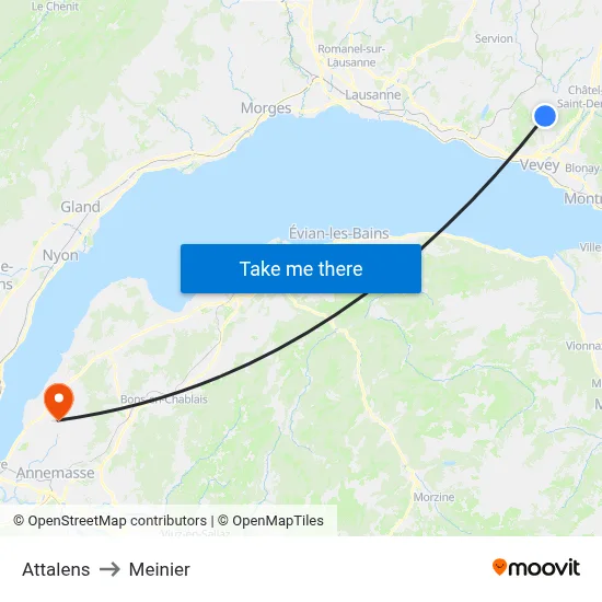 Attalens to Meinier map