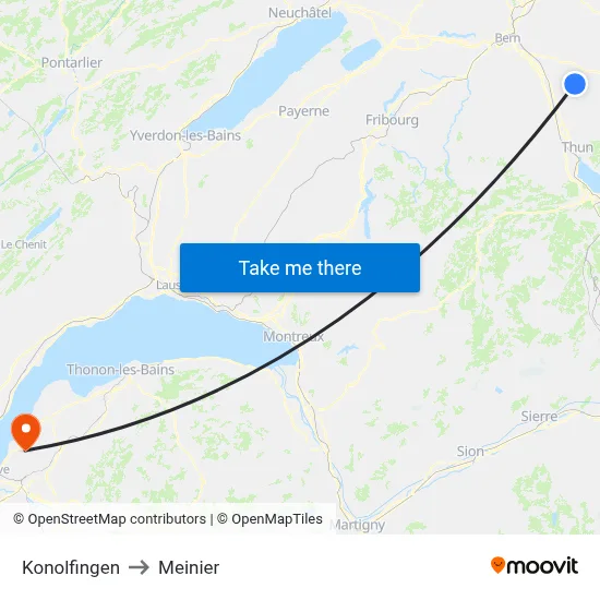 Konolfingen to Meinier map
