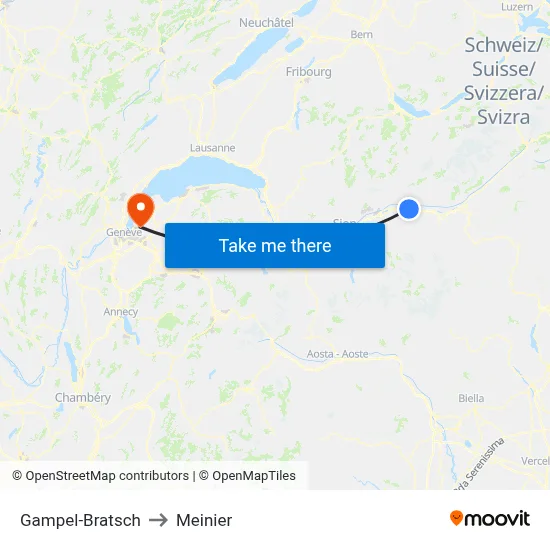 Gampel-Bratsch to Meinier map
