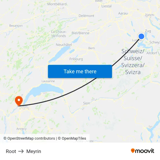 Root to Meyrin map