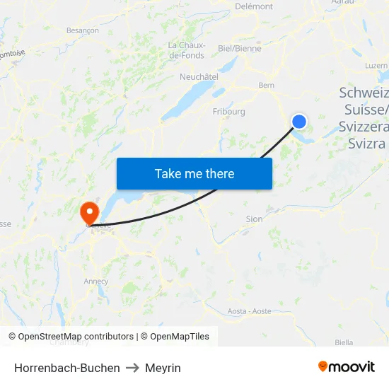 Horrenbach-Buchen to Meyrin map