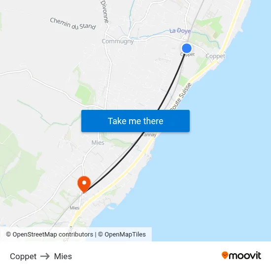 Coppet to Mies map