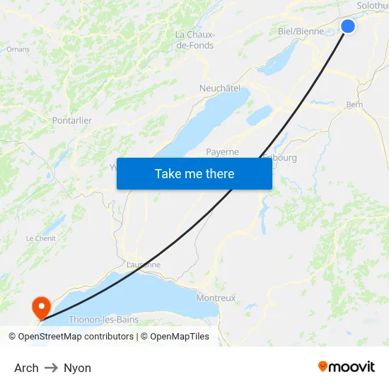 Arch to Nyon map