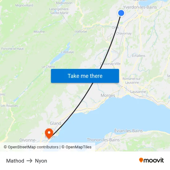 Mathod to Nyon map