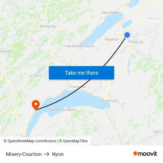 Misery-Courtion to Nyon map