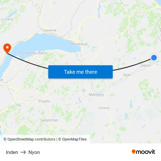 Inden to Nyon map
