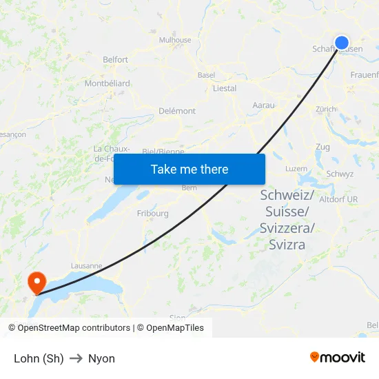 Lohn (Sh) to Nyon map
