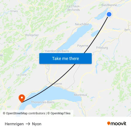 Hermrigen to Nyon map