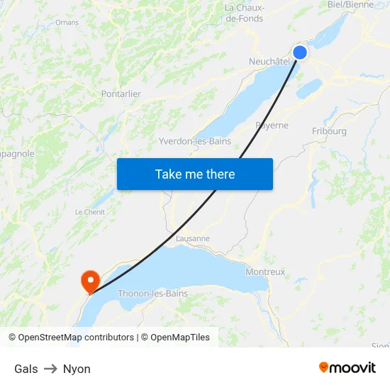 Gals to Nyon map