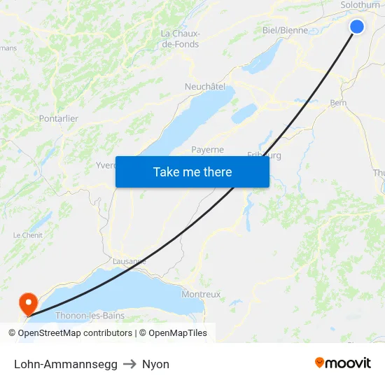 Lohn-Ammannsegg to Nyon map