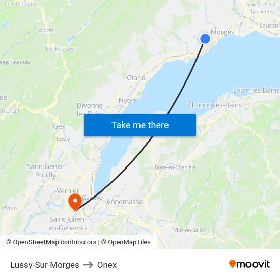 Lussy-Sur-Morges to Onex map
