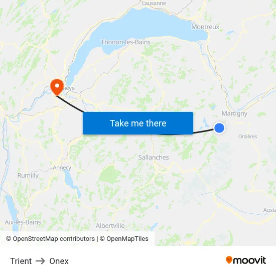Trient to Onex map