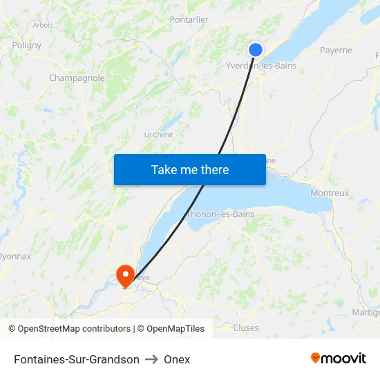 Fontaines-Sur-Grandson to Onex map