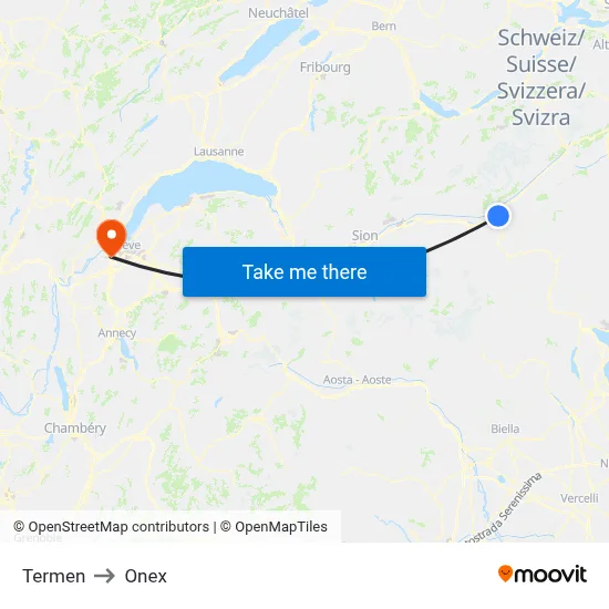 Termen to Onex map