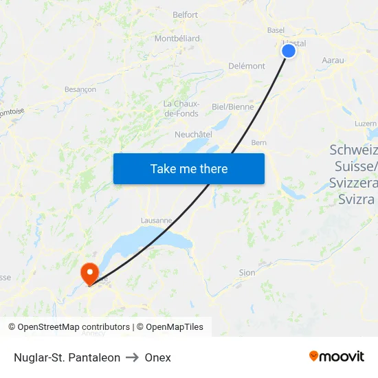 Nuglar-St. Pantaleon to Onex map