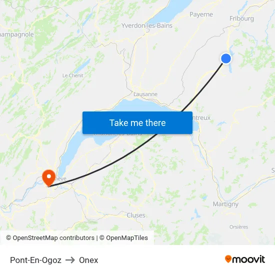 Pont-En-Ogoz to Onex map