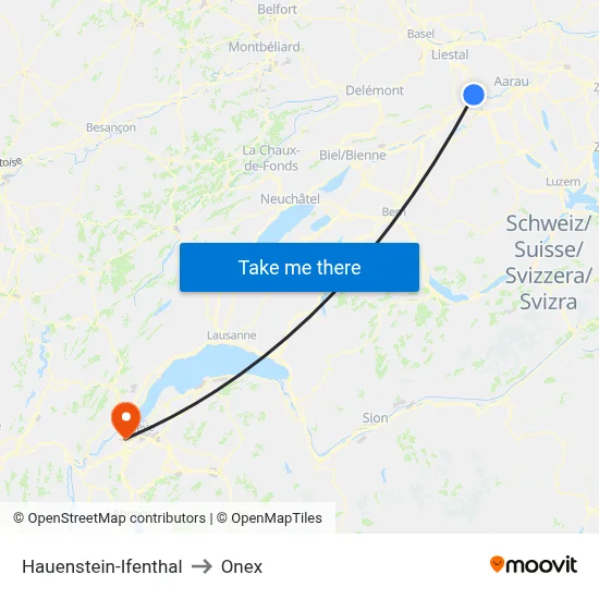 Hauenstein-Ifenthal to Onex map