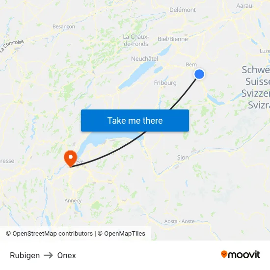 Rubigen to Onex map