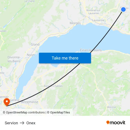 Servion to Onex map