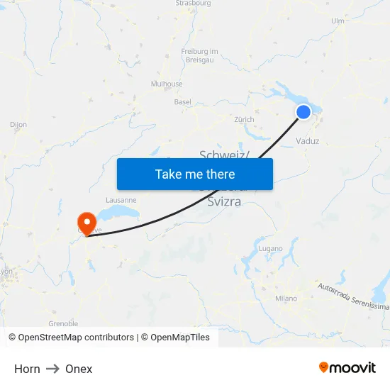 Horn to Onex map