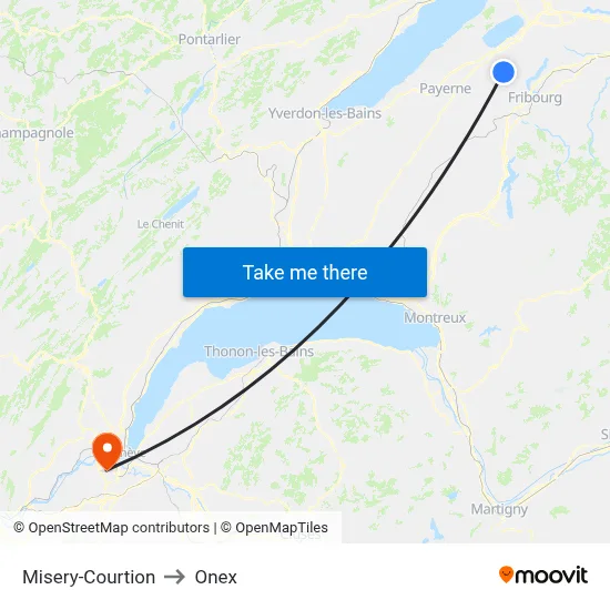 Misery-Courtion to Onex map