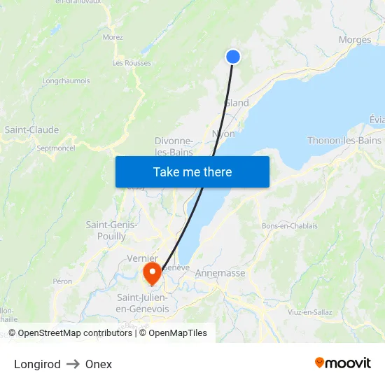 Longirod to Onex map