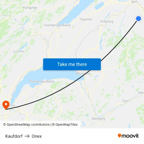 Kaufdorf to Onex map