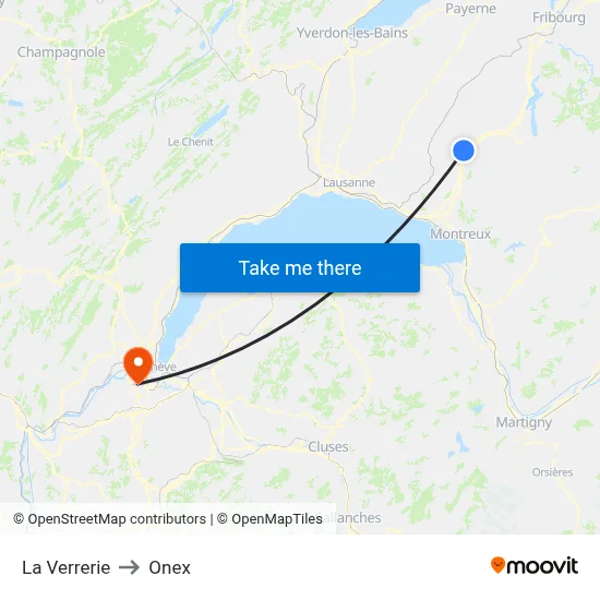 La Verrerie to Onex map