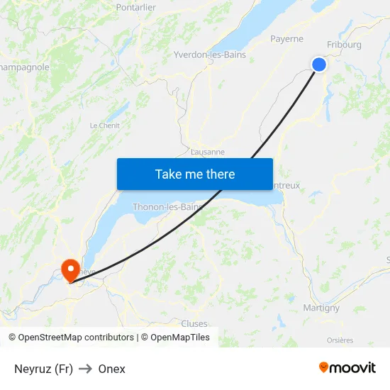 Neyruz (Fr) to Onex map