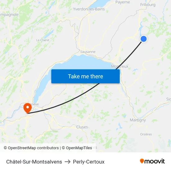 Châtel-Sur-Montsalvens to Perly-Certoux map