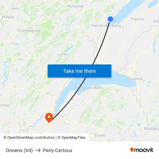 Onnens (Vd) to Perly-Certoux map