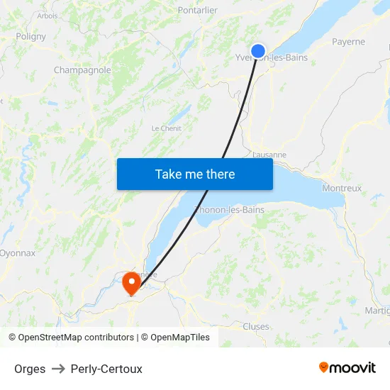 Orges to Perly-Certoux map