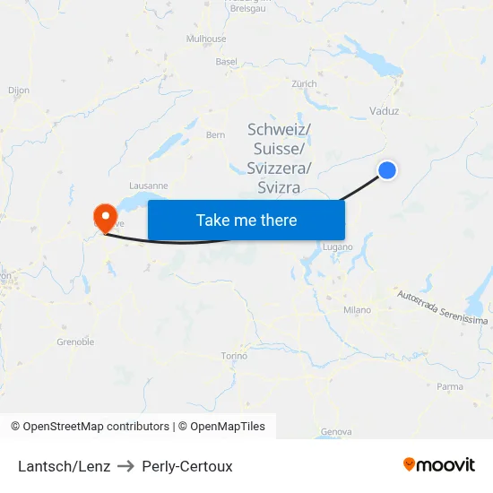 Lantsch/Lenz to Perly-Certoux map