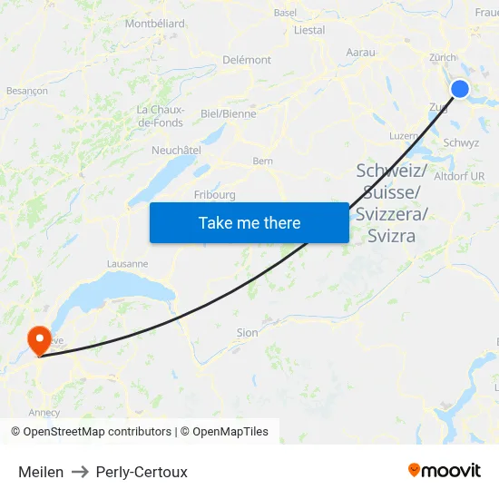 Meilen to Perly-Certoux map