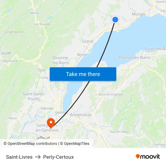 Saint-Livres to Perly-Certoux map