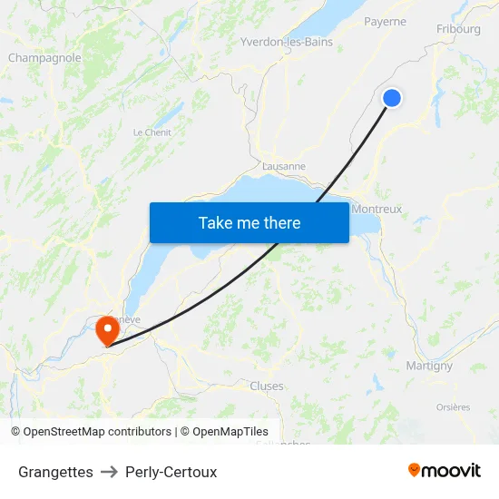 Grangettes to Perly-Certoux map