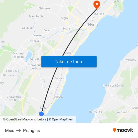 Mies to Prangins map