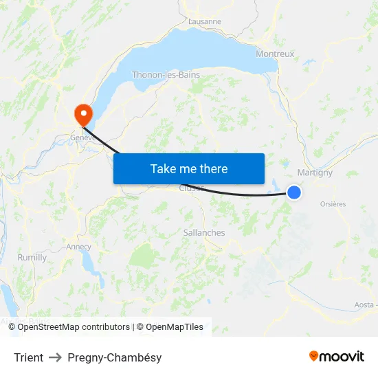 Trient to Pregny-Chambésy map
