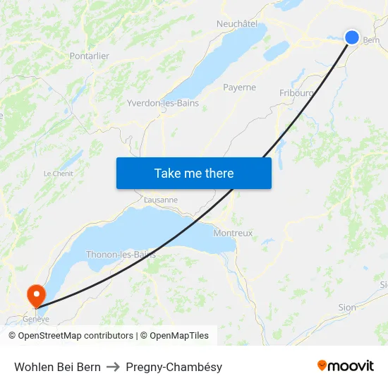 Wohlen Bei Bern to Pregny-Chambésy map