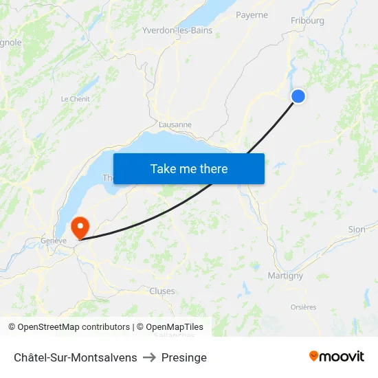 Châtel-Sur-Montsalvens to Presinge map